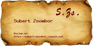 Subert Zsombor névjegykártya